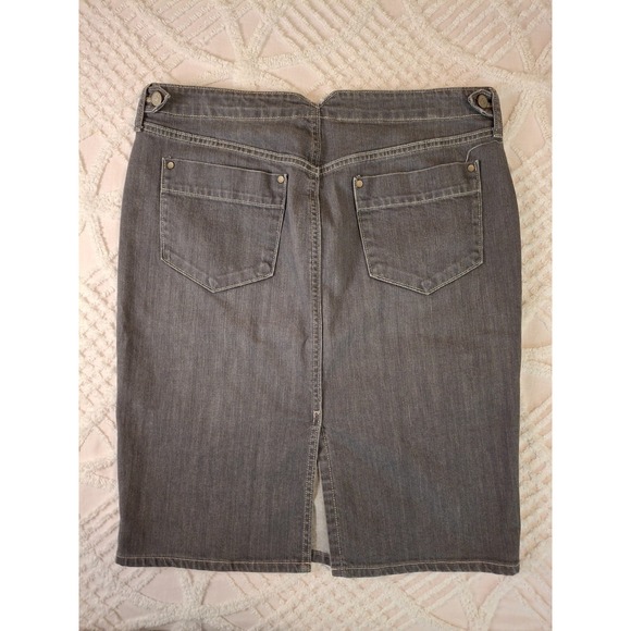 OLD NAVY Women's Size 12 Gray Denim Jean Pencil Skirt Cotton Stretch Pockets - Picture 6 of 7
